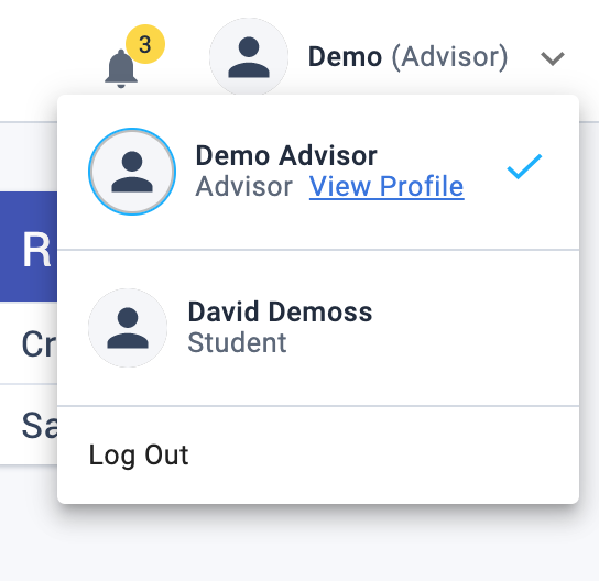 User with staff/faculty and student roles will manage their dual roles by switching profiles.