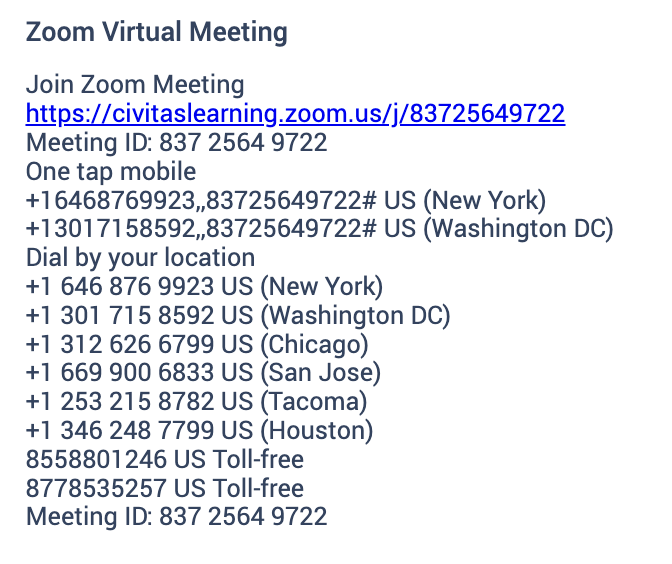Zoom meeting details appear in the appointment